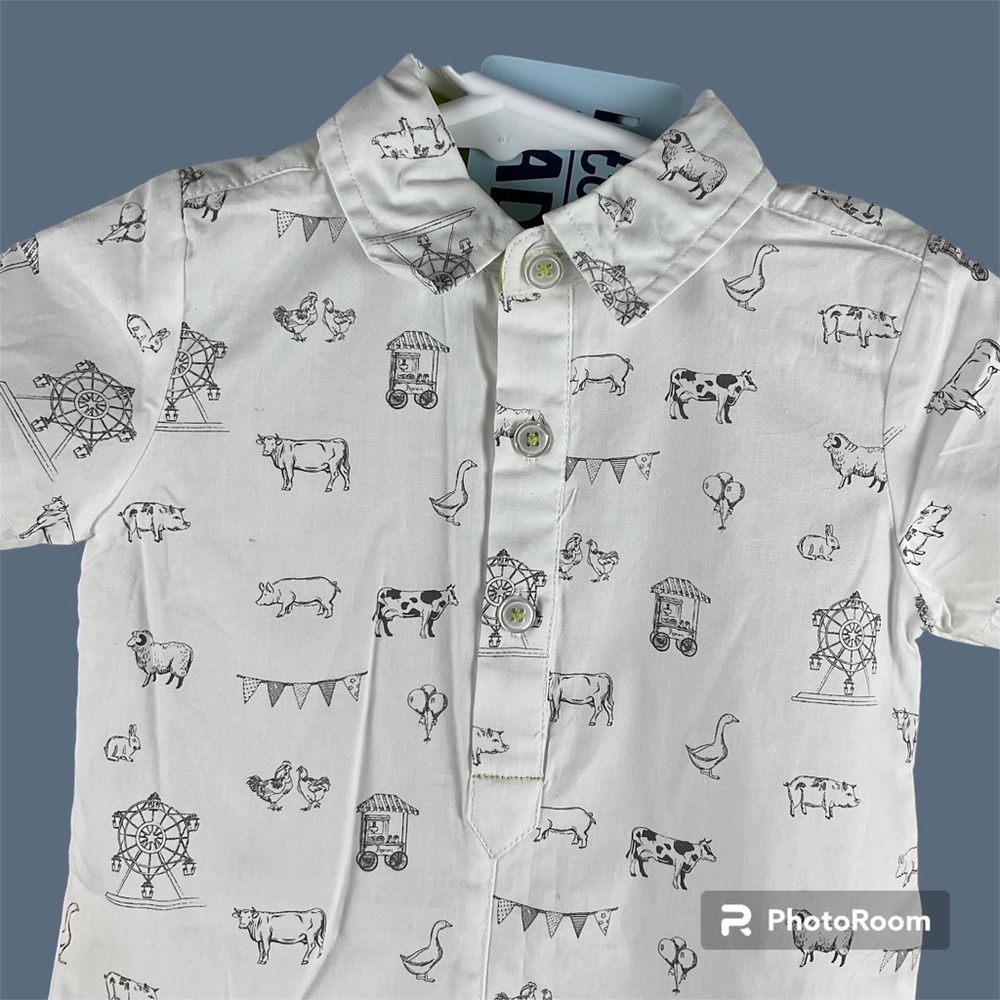 Little Lad Baby Boy County Fair Animal Print One Piece Romper 18 Months Infant - Picture 4 of 5